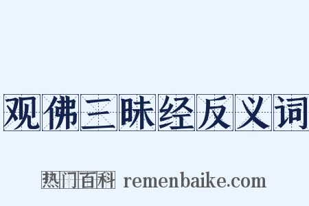 观佛三昧经反义词是什么意思的图片